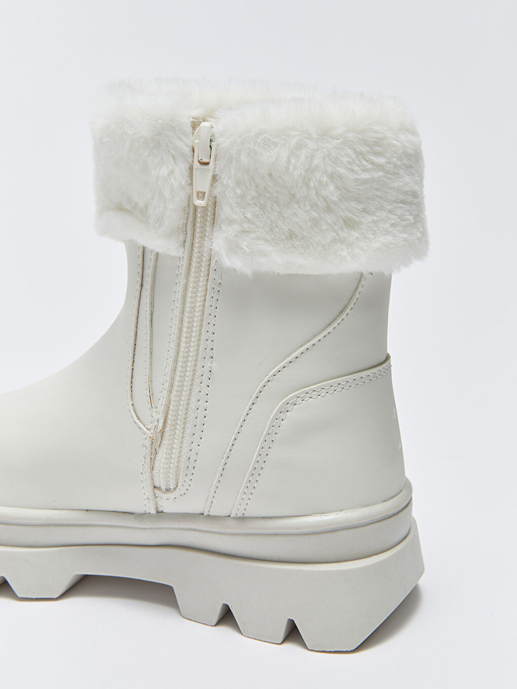 Leather Look Zippered Ankle Boy Girl Boots-4