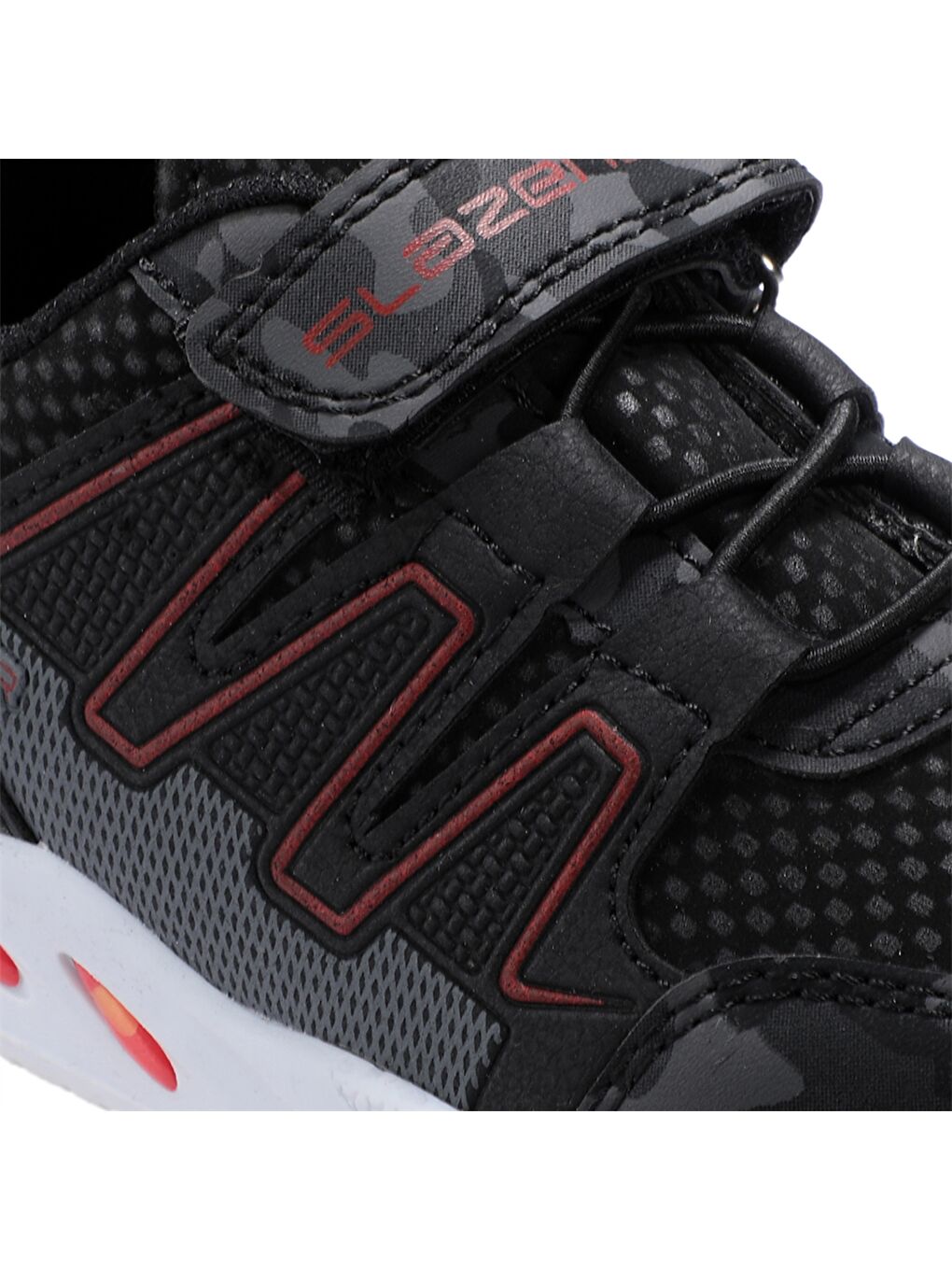 Siyah Baskılı Bağcık ve Cırt Cırtlı Erkek Çocuk Spor Ayakkabı-3