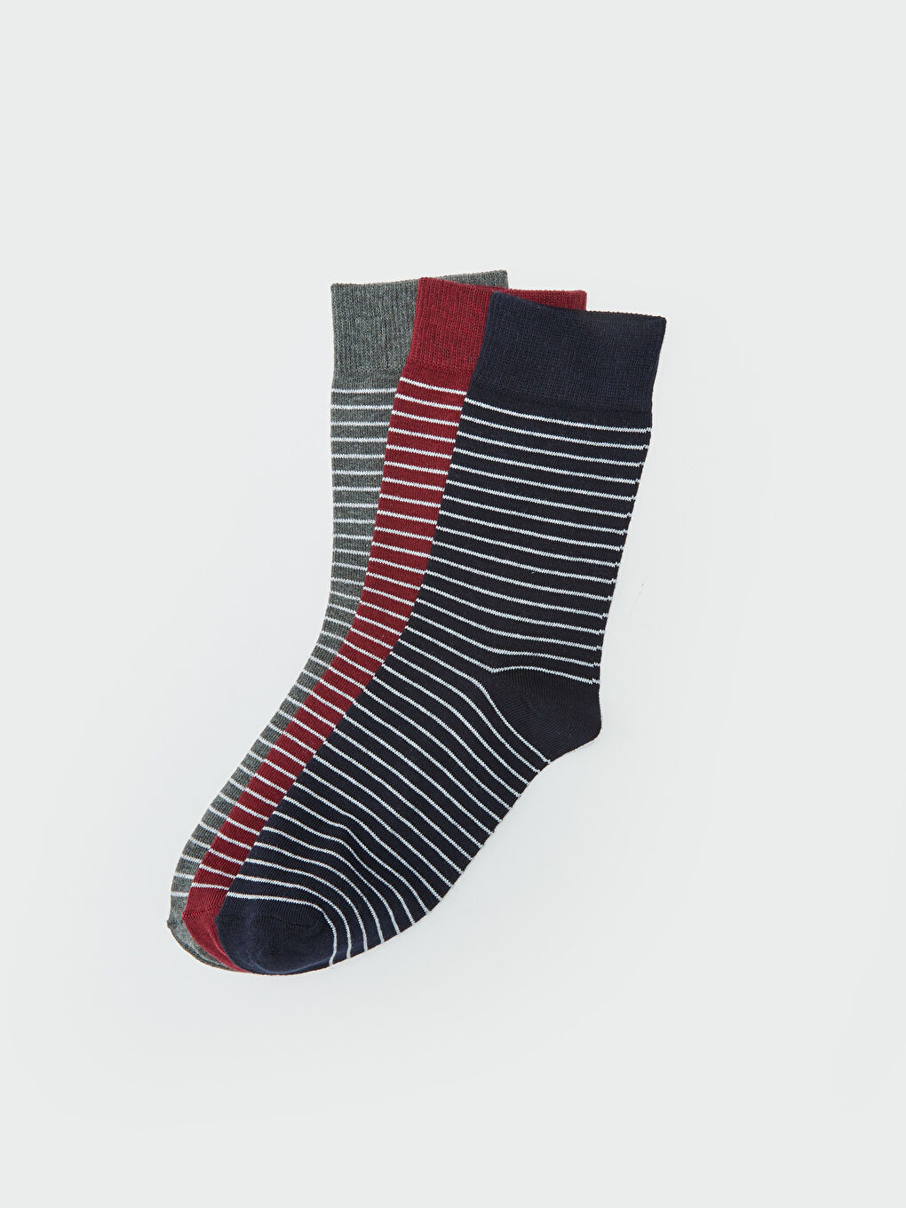 Lacivert Çizgili Erkek Soket Çorap 3'lü