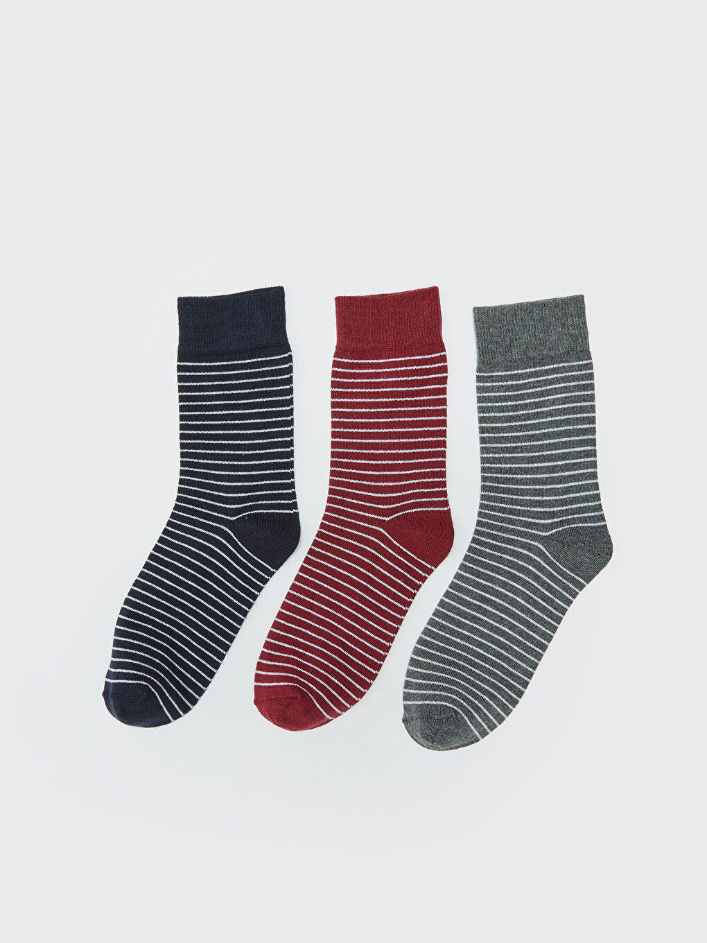 Lacivert Çizgili Erkek Soket Çorap 3'lü-1