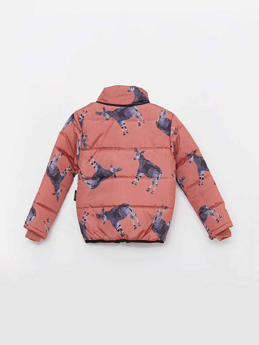 Turuncu Kapüşonlu Uzun Kollu Desenli Unisex Bebek Mont-3