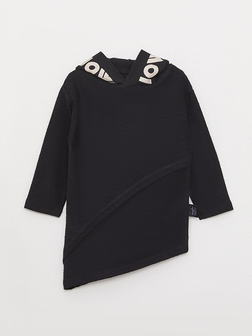 Siyah Kapüşonlu Uzun Kollu Unisex Bebek 2'li Takım-2