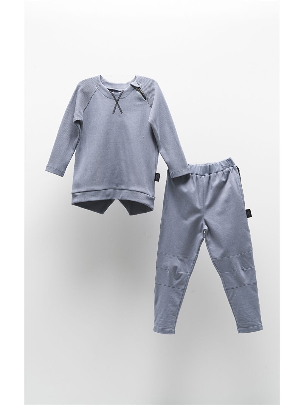 Mavi Bisiklet Yaka Uzun Kollu Basic Unisex Bebek 2'li Takım