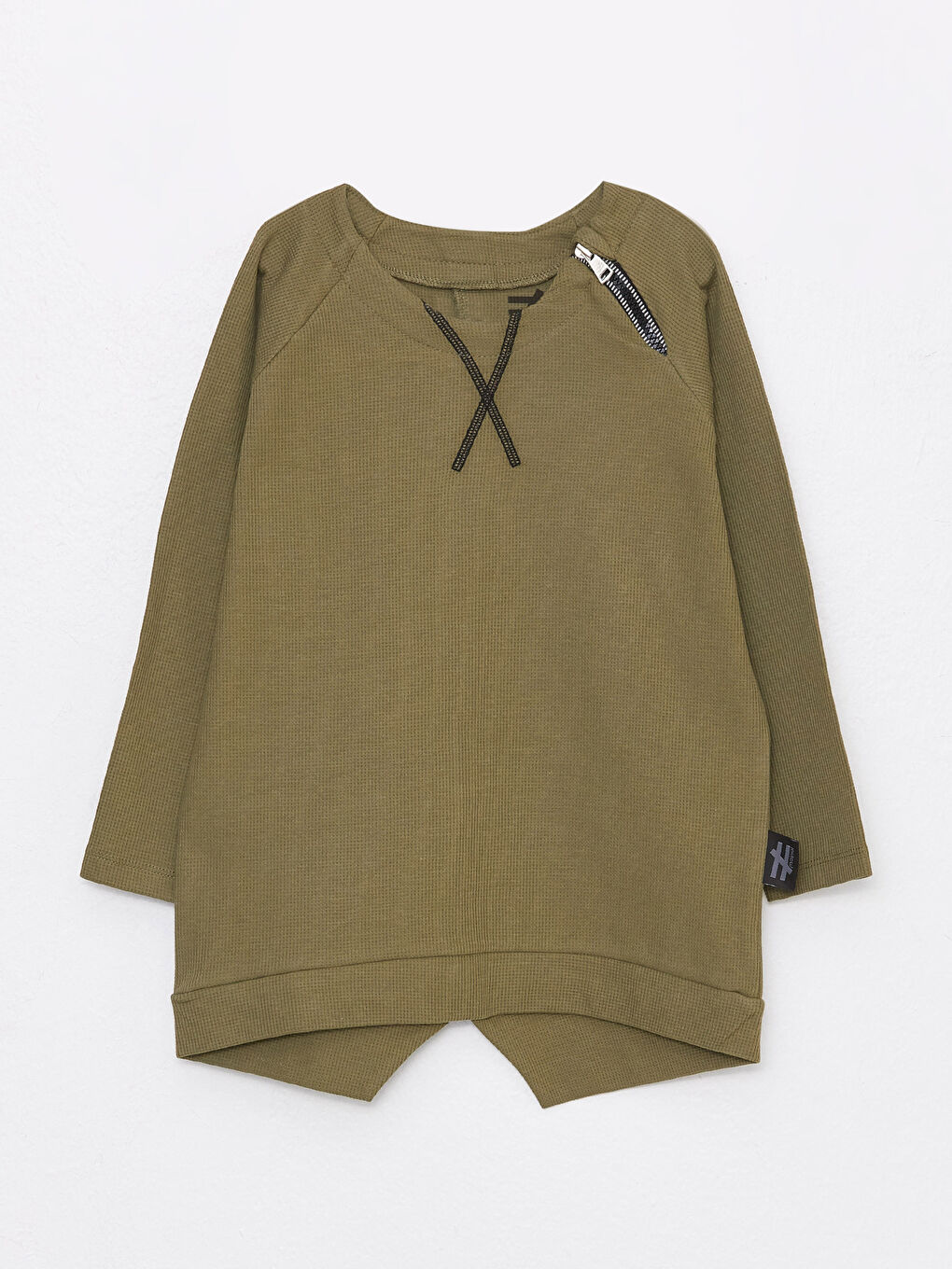 Haki Bisiklet Yaka Unisex Çocuk 2'li Takım-2