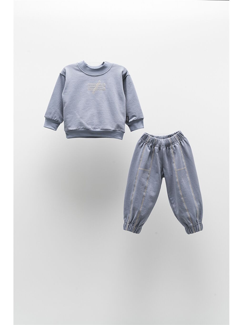 Mavi Bisiklet Yaka Uzun Kollu Basic Unisex Bebek 2'li Takım