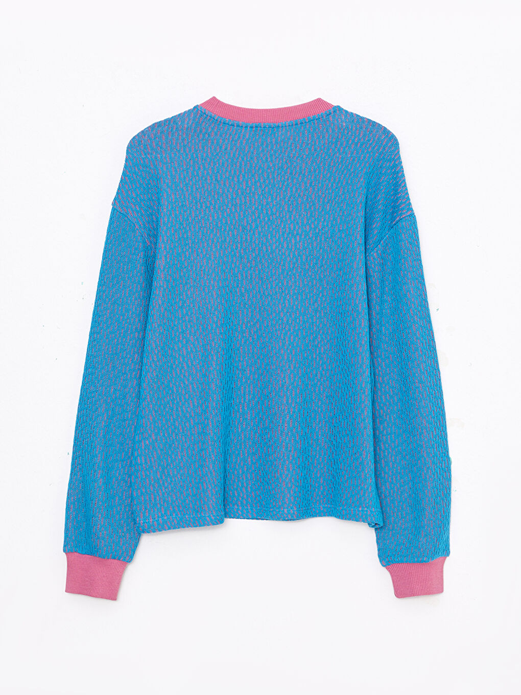 Crew Neck Self Patterned Long Sleeve Women's Sweatshirt -W2IG89Z8-GVA