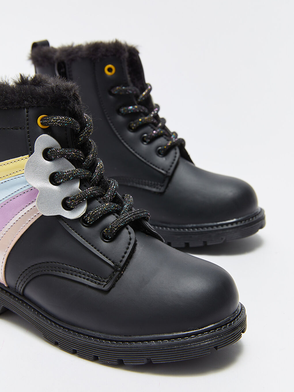 ხელოვნური ტყავის ელვაშესაკრავიანი ჩექმები გოგონებისთვის-2