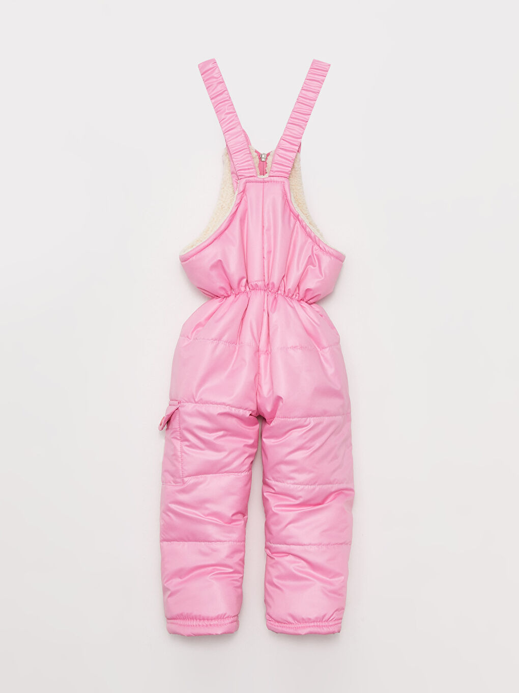 Pembe Kapüşonlu Uzun Kollu Basic Unisex Bebek Mont ve Tulum 2'li Takım-4