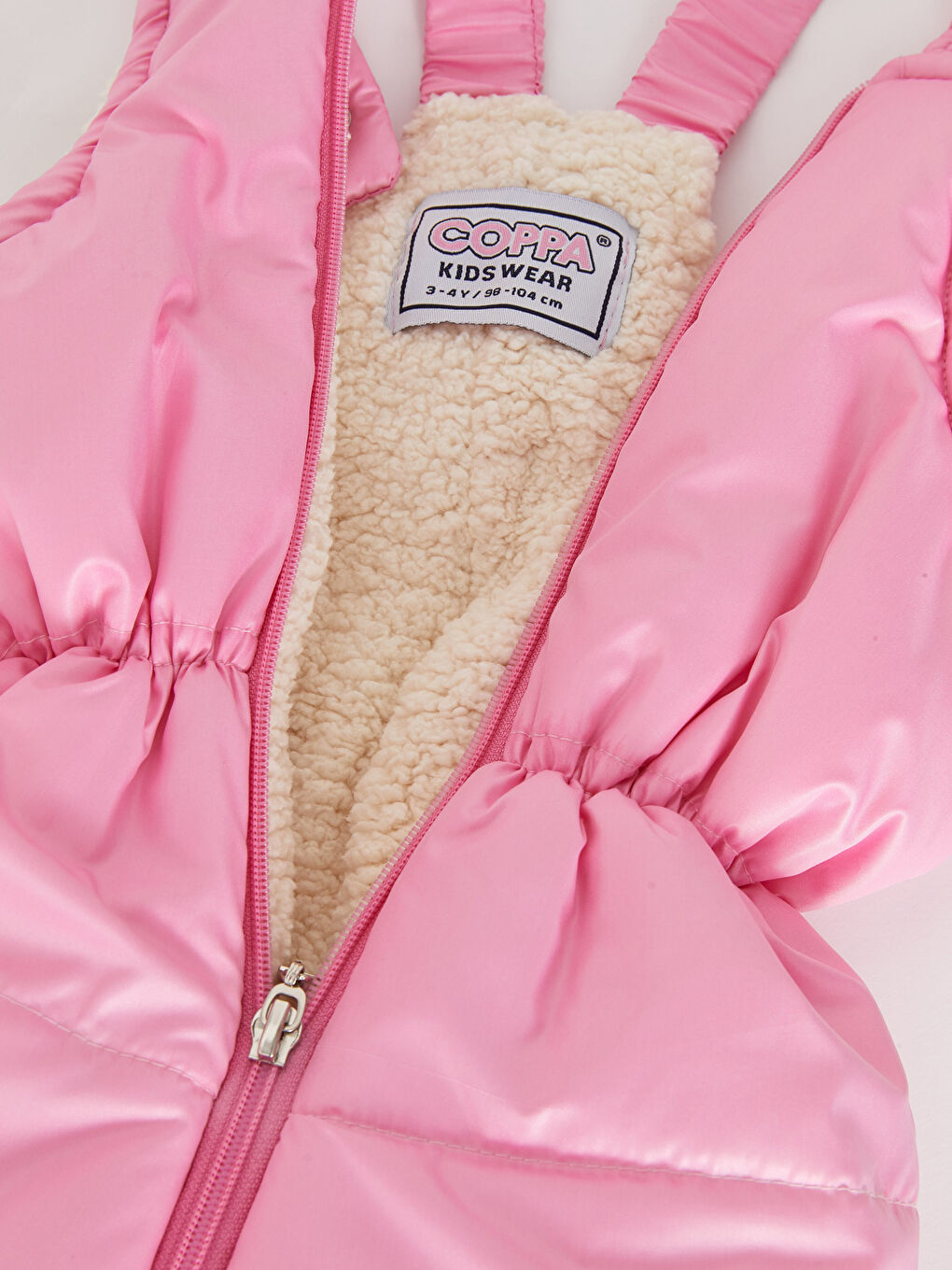 Pembe Kapüşonlu Uzun Kollu Basic Unisex Bebek Mont ve Tulum 2'li Takım-6