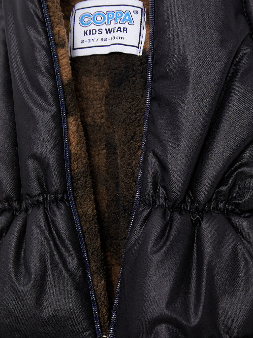 Siyah Kapüşonlu Uzun Kollu Basic Unisex Bebek Mont ve Tulum 2'li Takım-4