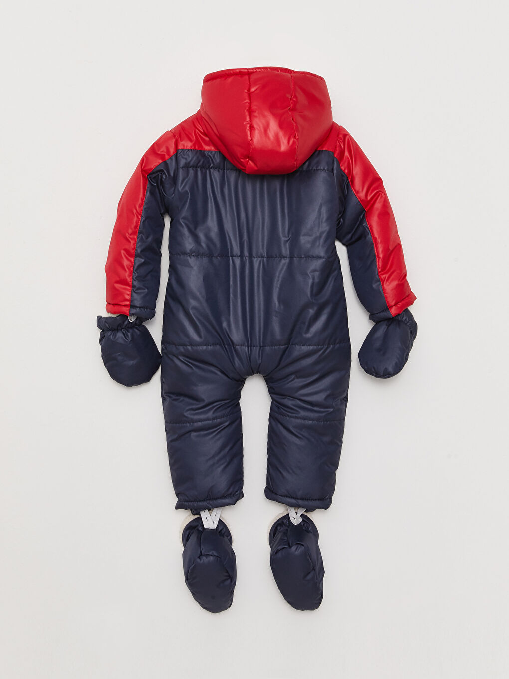 Lacivert Kapüşonlu Uzun Kollu Erkek Bebek Astronot Tulum-1