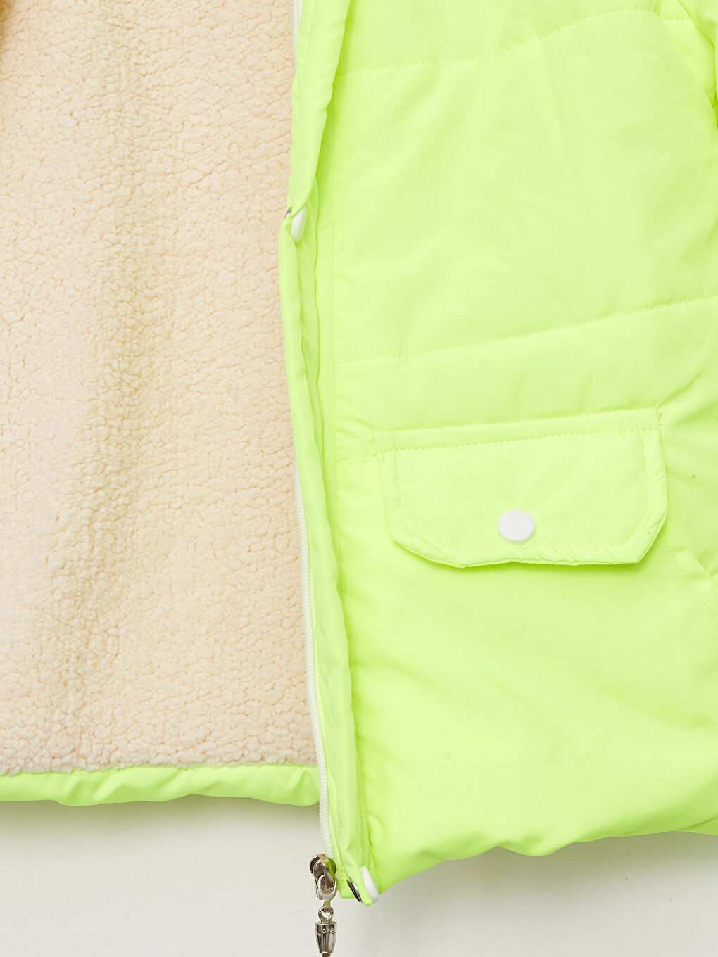 Yeşil Kapüşonlu Basic Kız Çocuk Mont-3