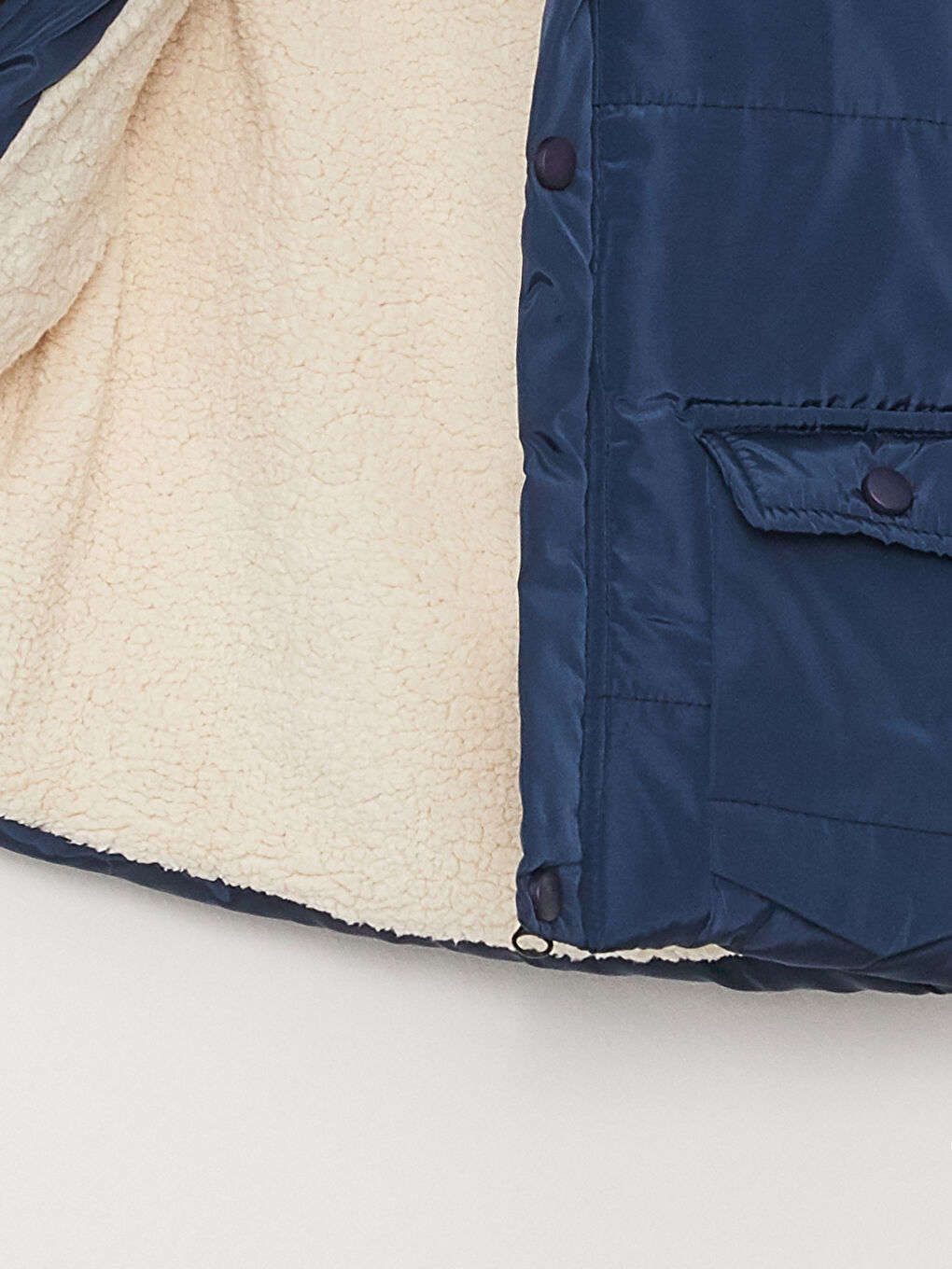 Lacivert Kapüşonlu Uzun Kollu Basic Erkek Bebek Mont-2