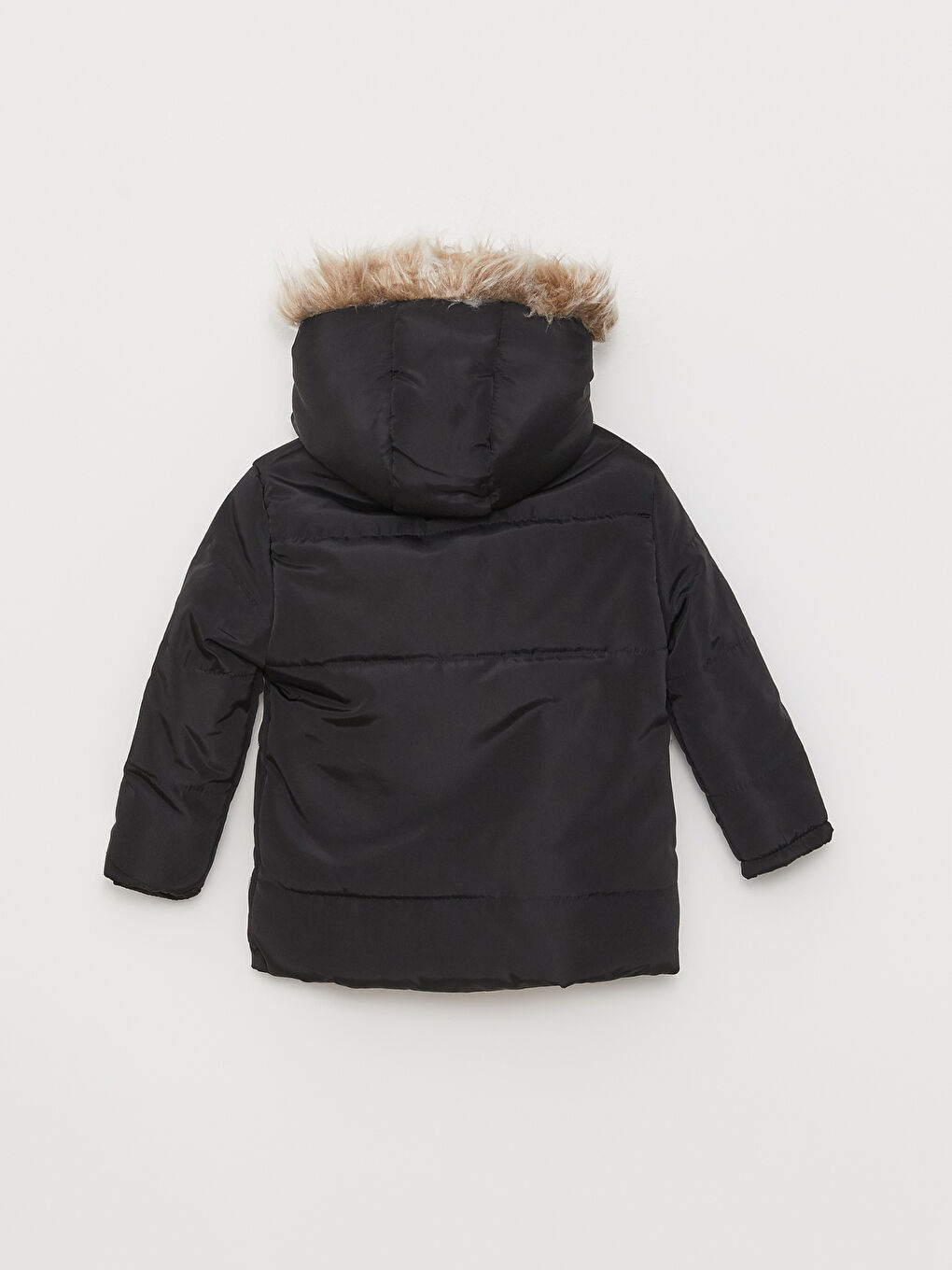 Siyah Kapüşonlu Uzun Kollu Basic Erkek Bebek Mont-1