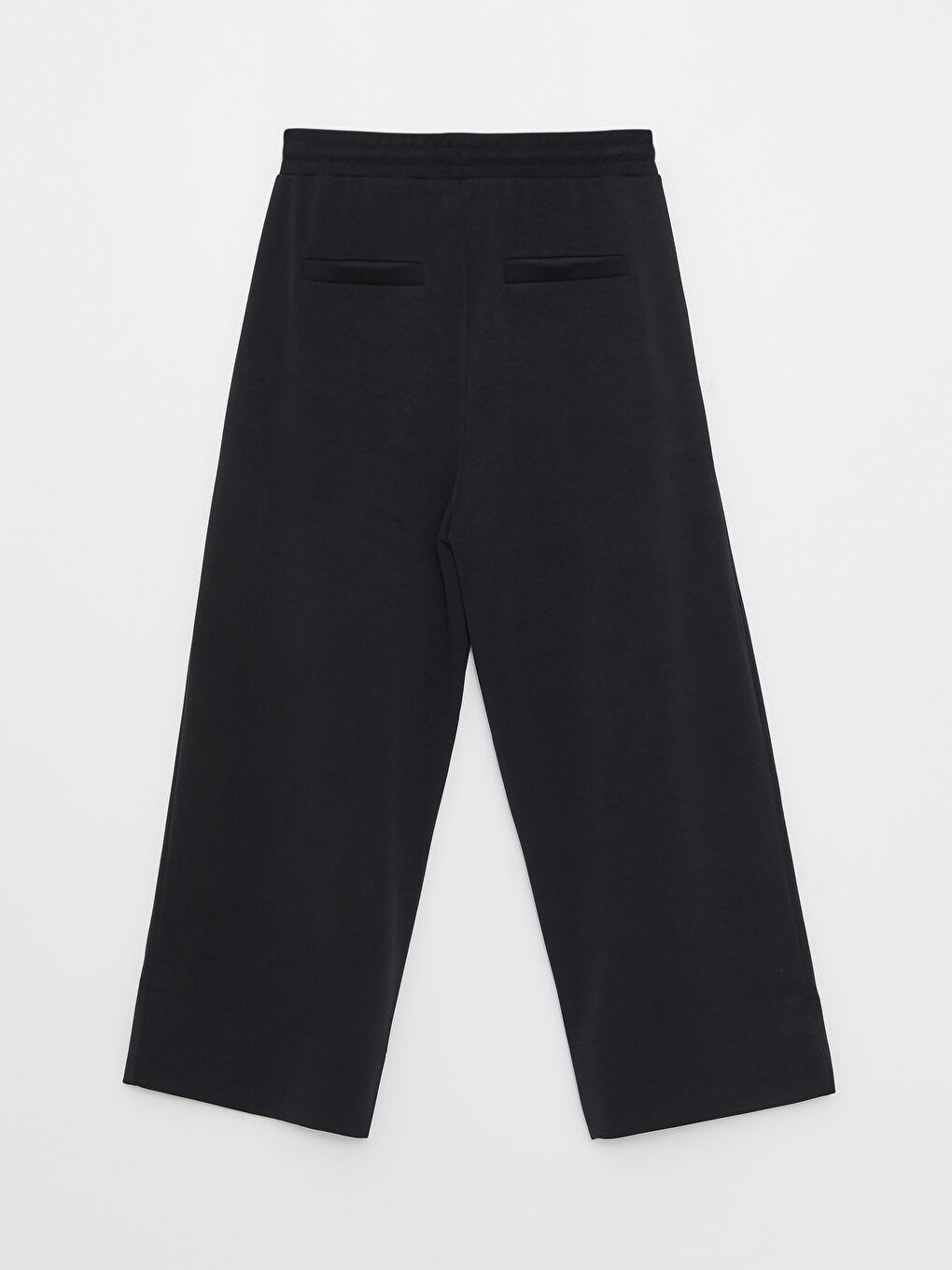 Siyah Beli Lastikli Düz Dalgıç Kumaş Kadın Pantolon-7