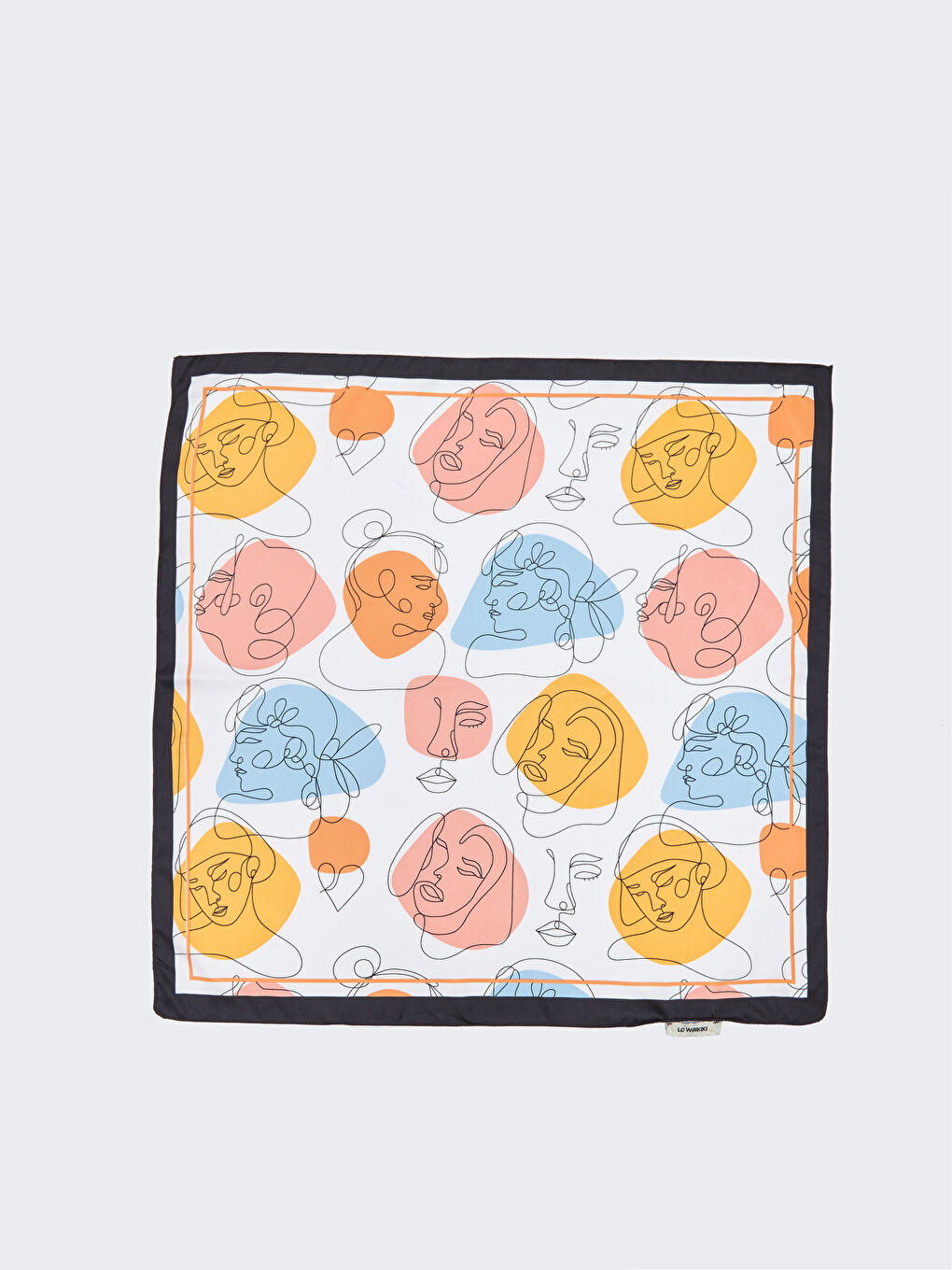 Beyaz Desenli Saten Kadın Bandana 2'li-3