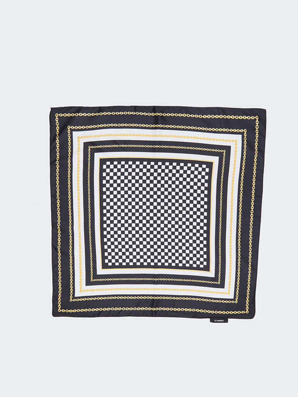 Beyaz Desenli Saten Kadın Bandana 2'li-4