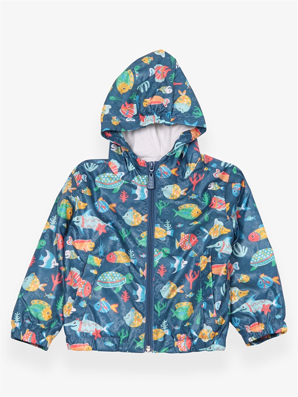 Hooded Long Sleeve Patterned Baby Boys' Raincoat