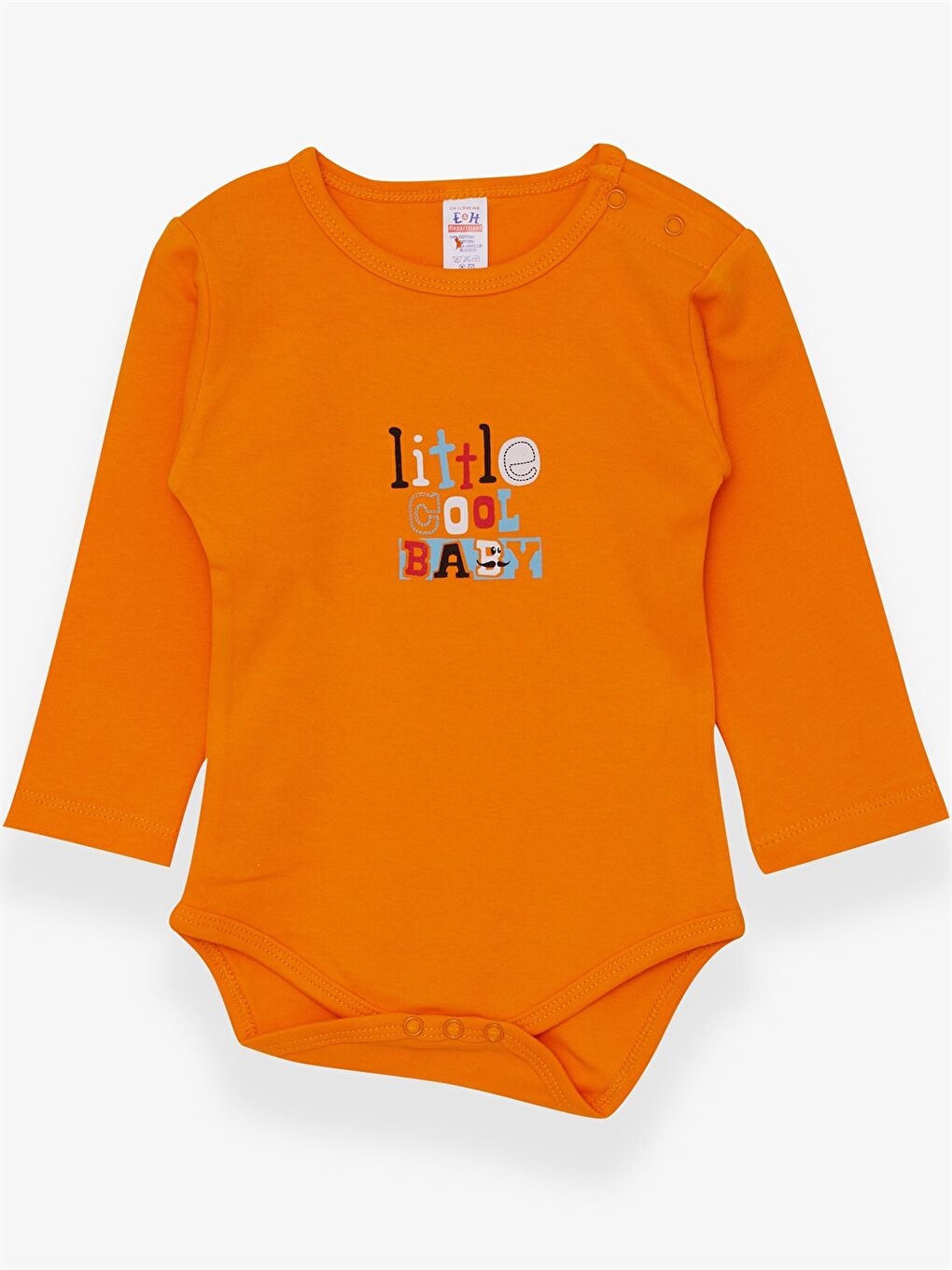 بودي سوت للأولاد الرضع بأكمام طويلة وياقة دائرية ومطبوع بكباسين