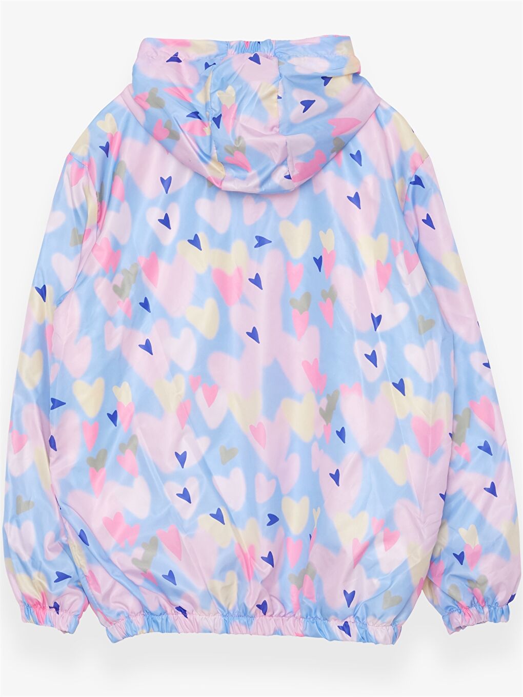 معطف مطر بناتي كم طويل مطبوع بكابوش-1