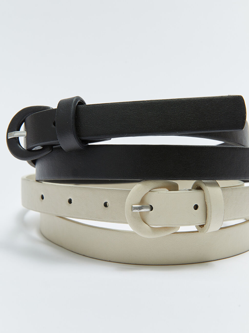 Leather Look Slim Woman Belt 2 Pack-3