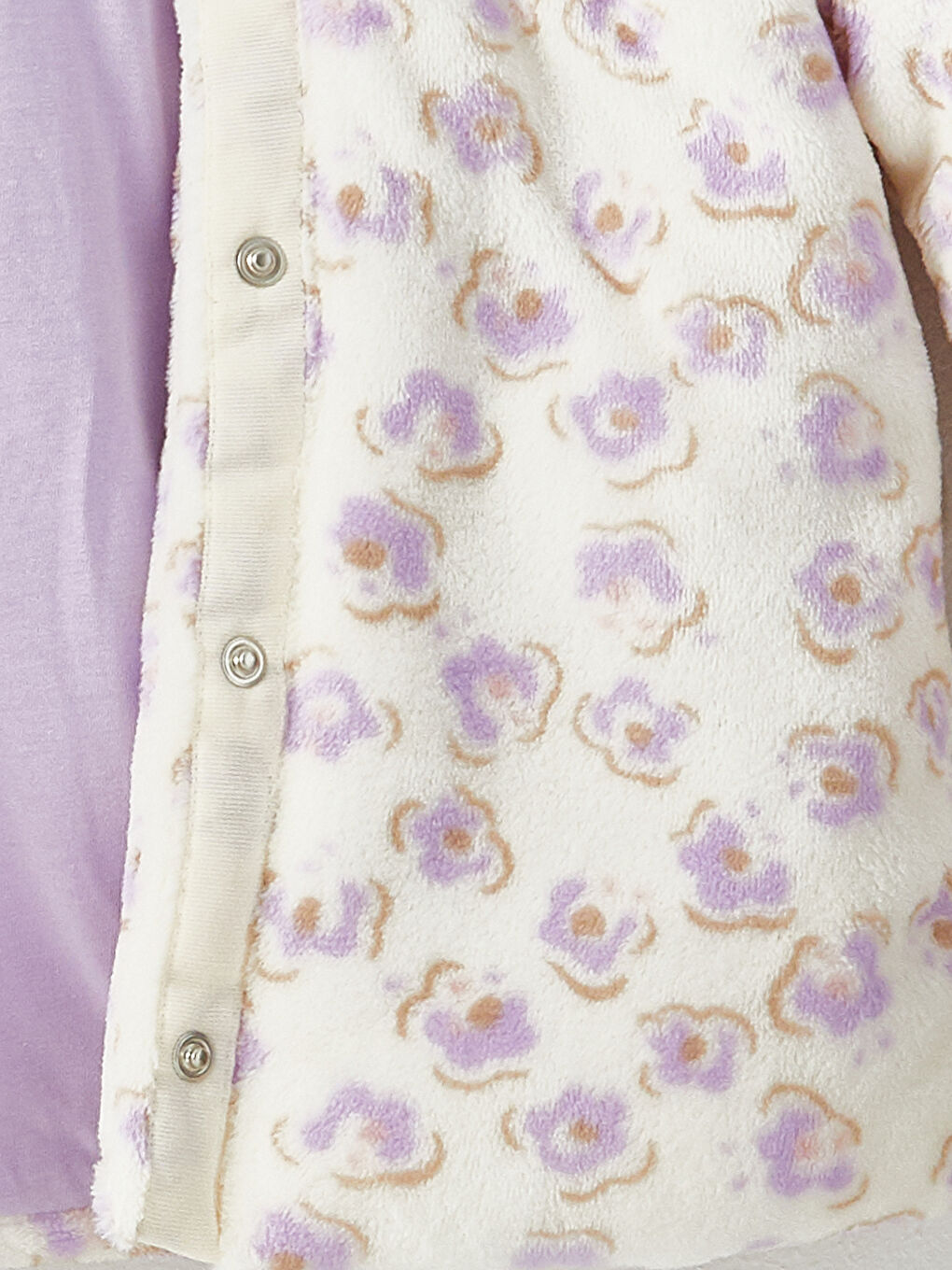 Hooded Long Sleeve Patterned Plush Baby Girl Coat-3