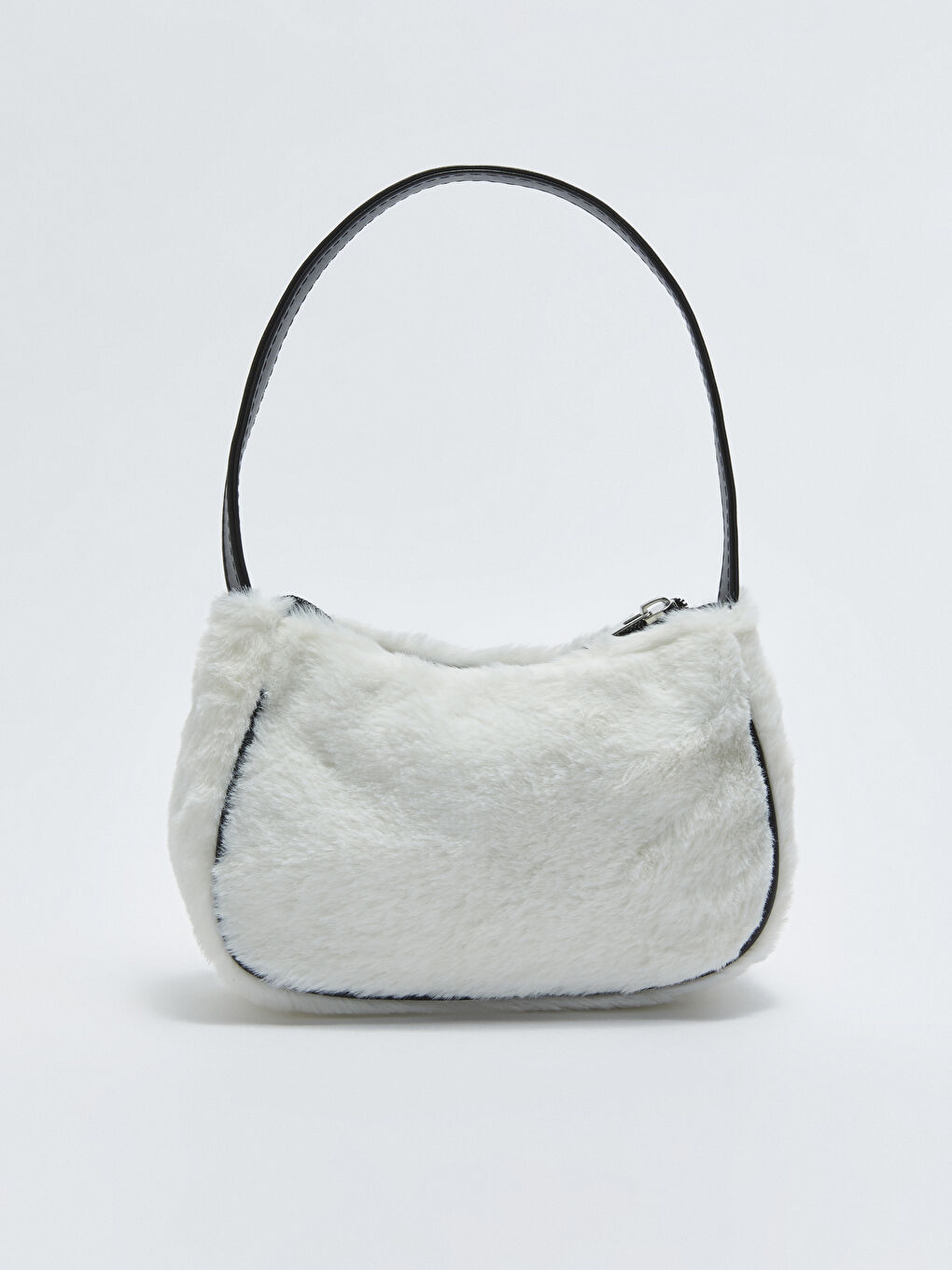 Beyaz Nakışlı Pelüş Kız Çocuk Omuz Çantası-3