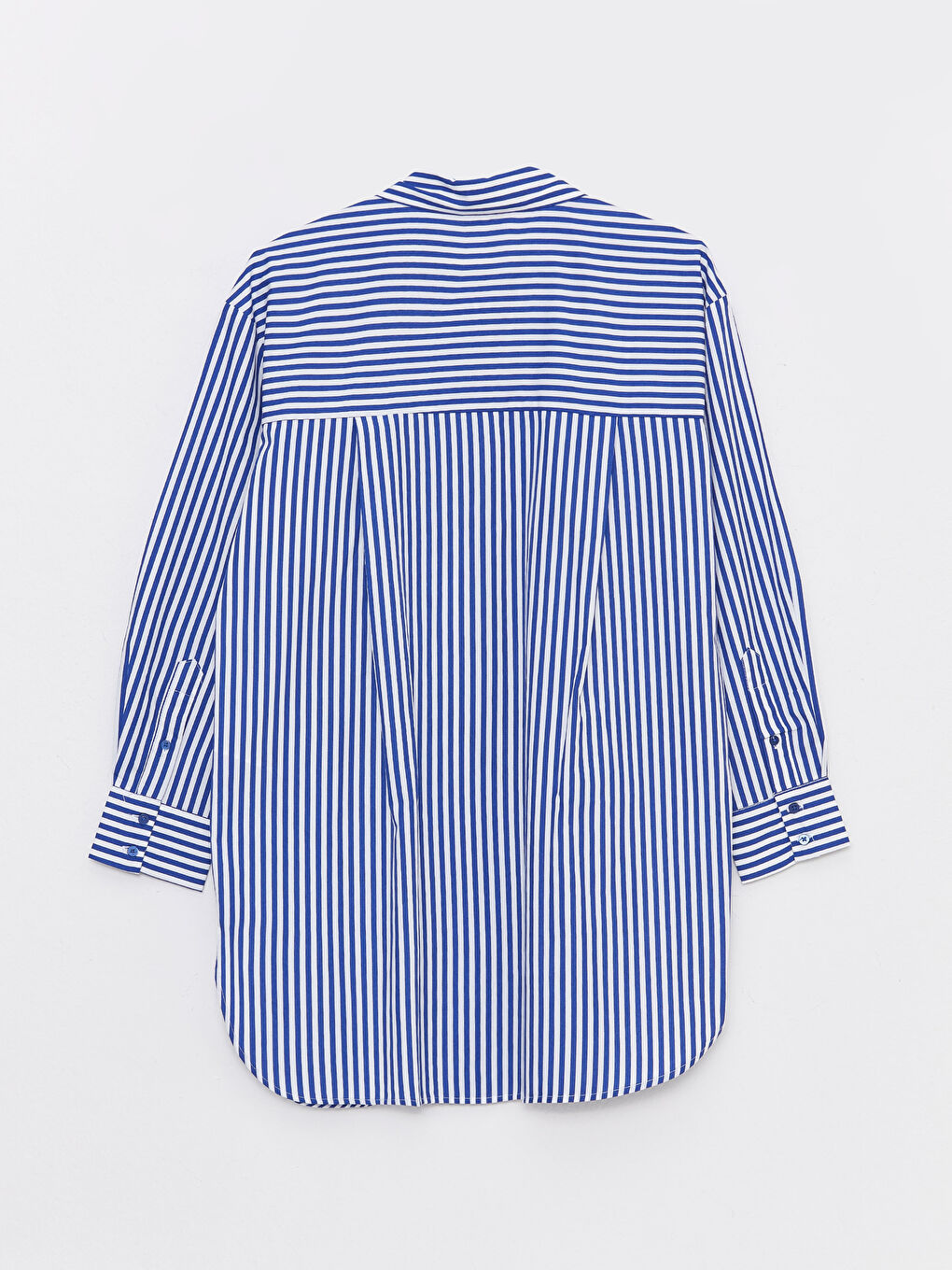 Lacivert Çizgili Oversize Kadın Gömlek Tunik-5