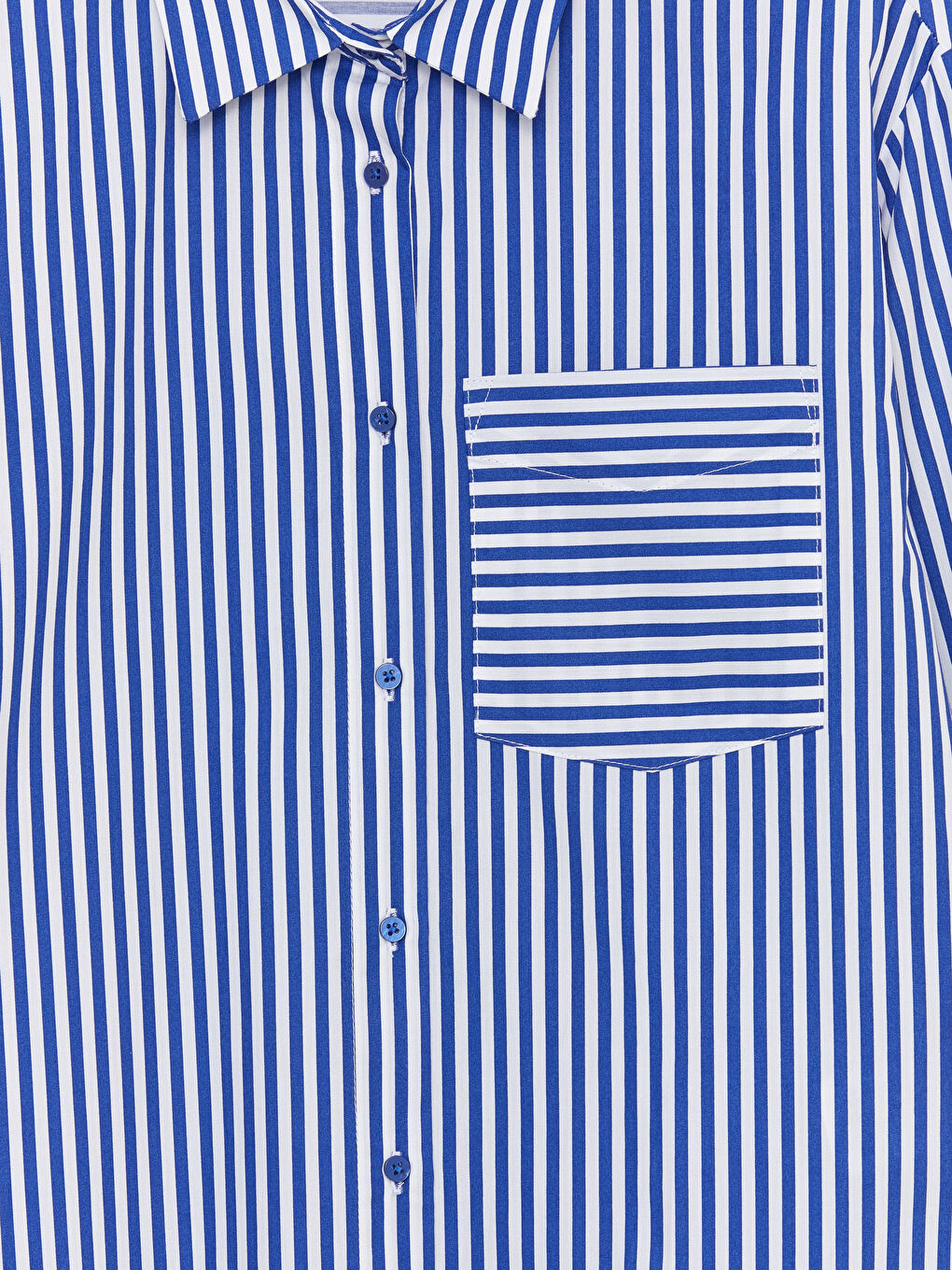 Lacivert Çizgili Oversize Kadın Gömlek Tunik-6