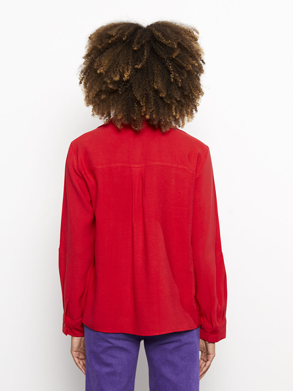 Buttoned Regular Long Sleeve Women's Shirt-3