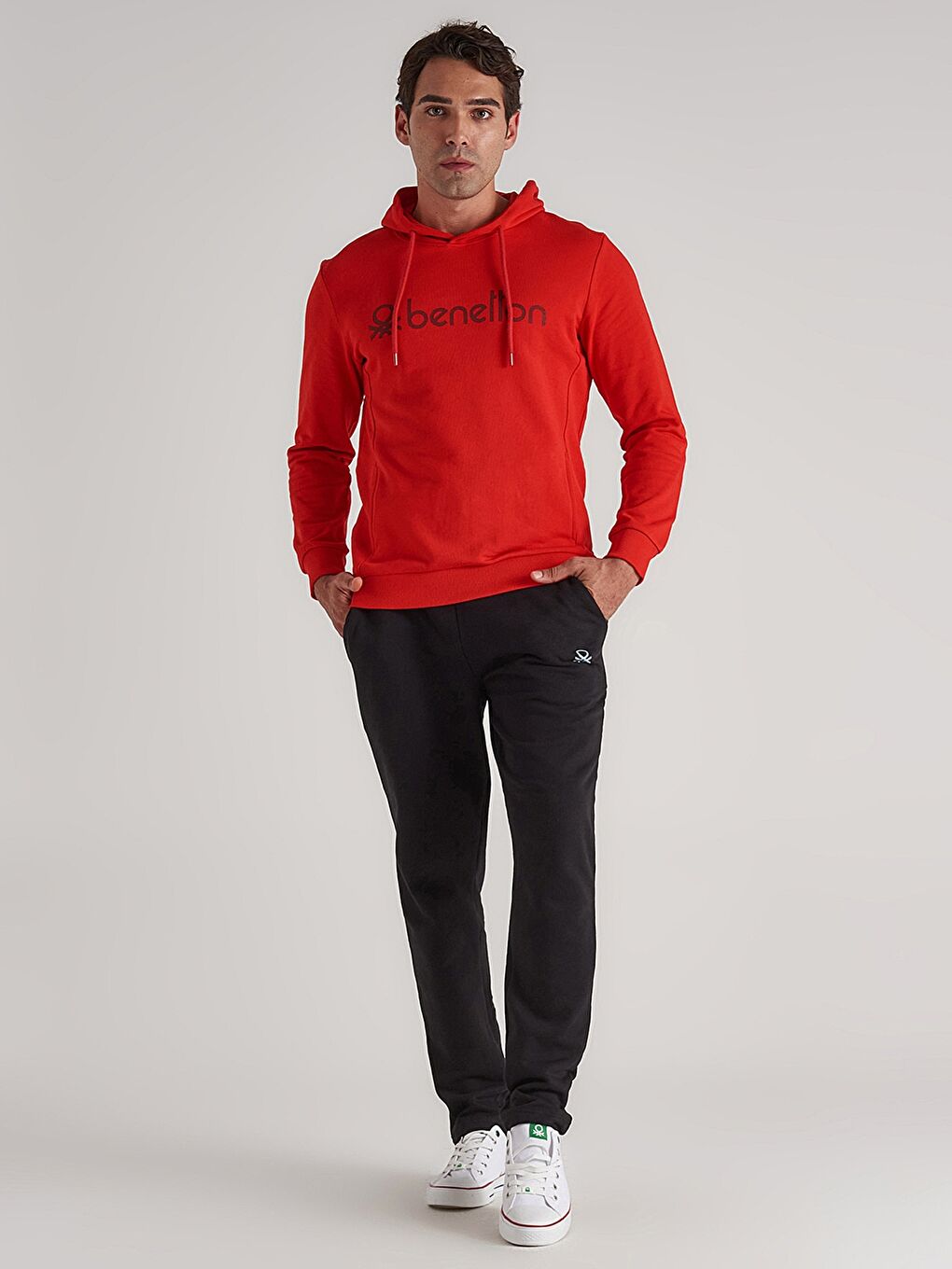 هودي مطبوع كم طويل للرجال