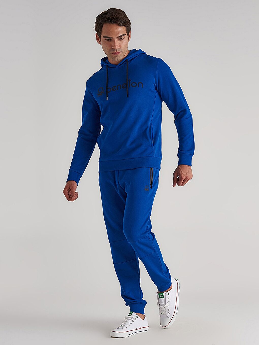 Turuncu Uzun Kollu Baskılı Erkek Hoodie-1