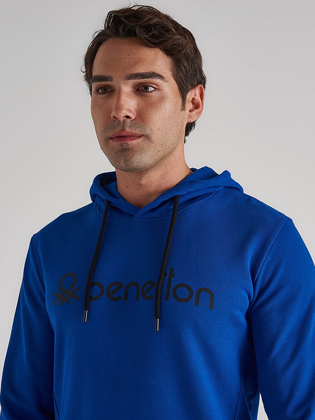 Turuncu Uzun Kollu Baskılı Erkek Hoodie-3