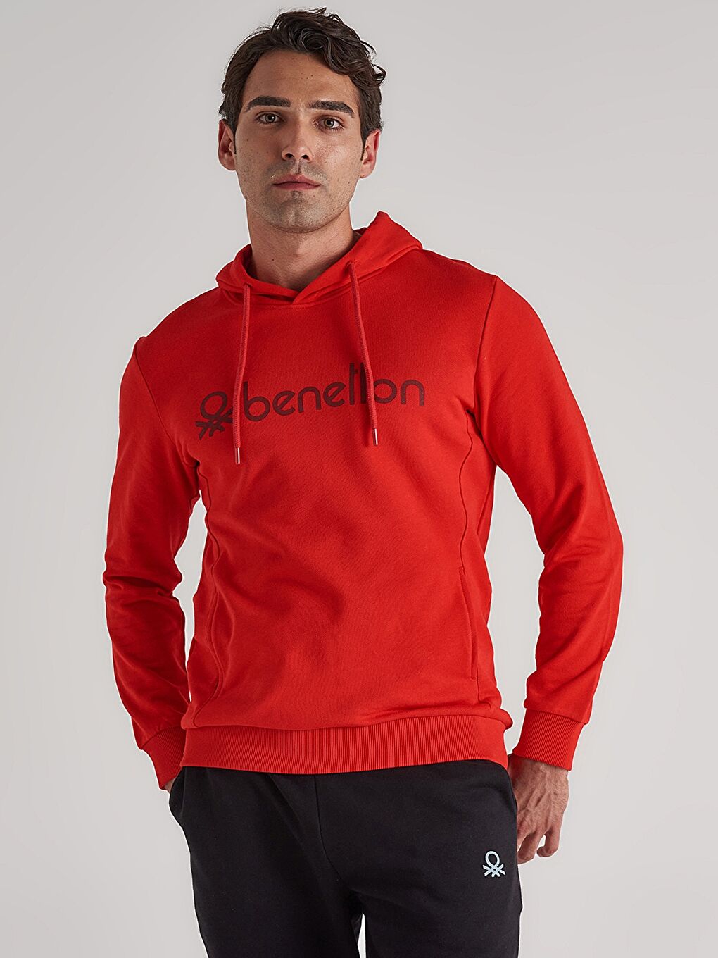 هودي مطبوع كم طويل للرجال-1