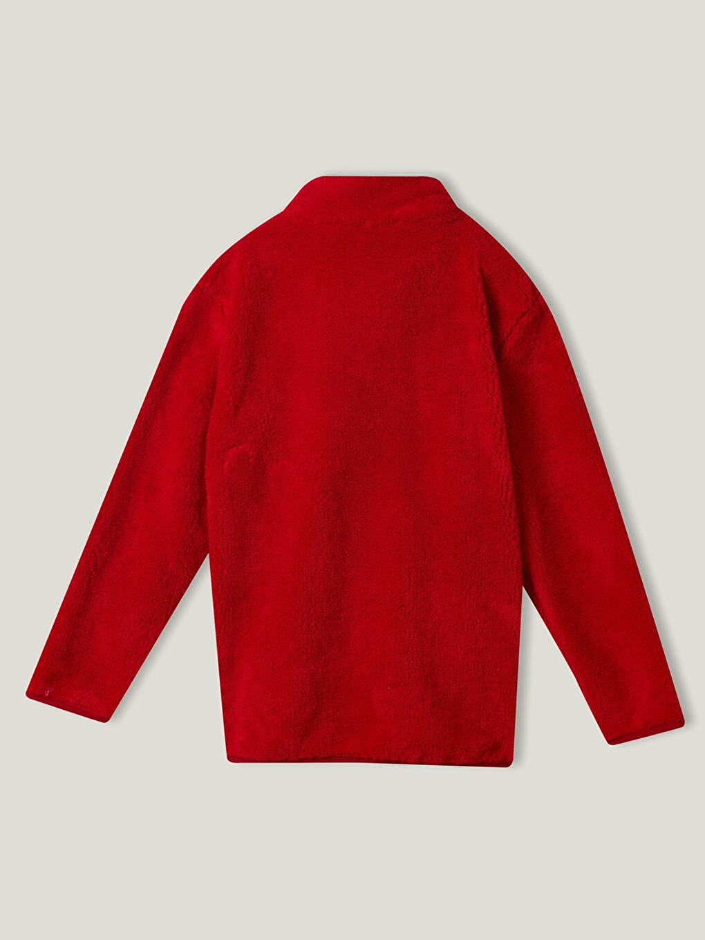 United Colors Of Benetton Kirmizi Dik Yaka Baskılı Uzun Kollu Pelüş Erkek Çocuk Fermuarlı Sweatshirt - 2