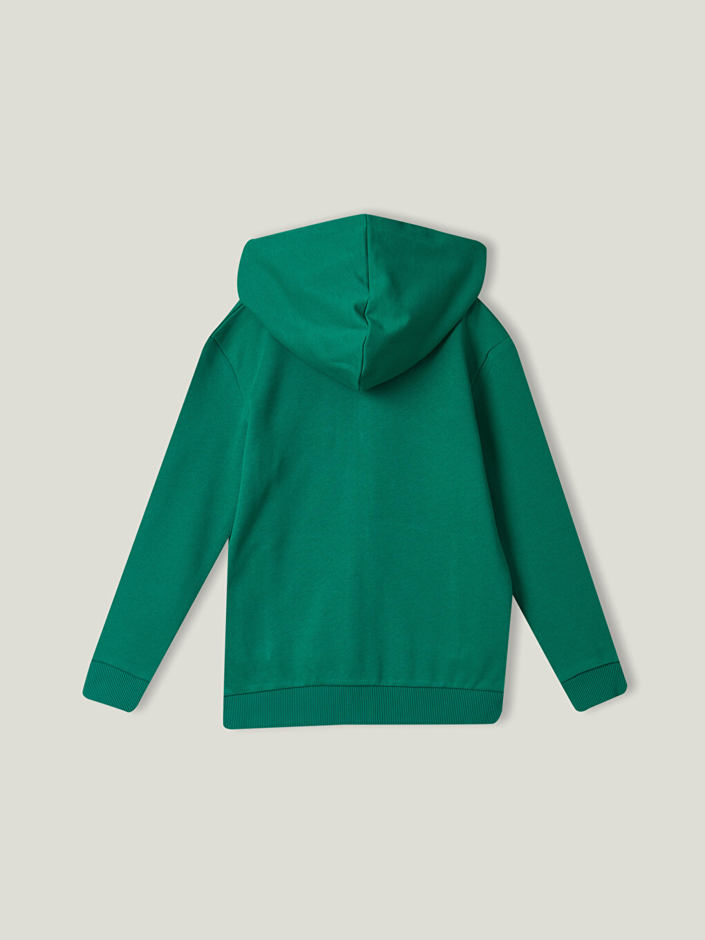 Yeşil Kapüşonlu Baskılı Uzun Kollu Erkek Çocuk Fermuarlı Sweatshirt-2
