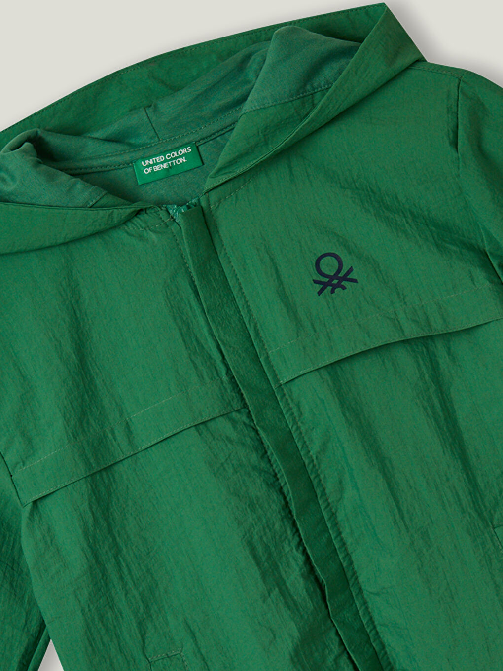 Yeşil Kapüşonlu Uzun Kollu Erkek Çocuk Yağmurluk-1