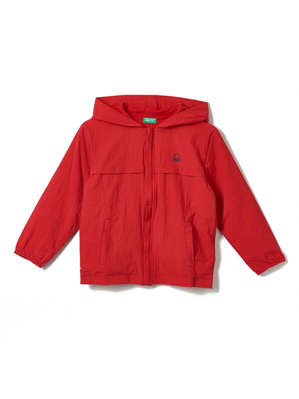 Kırmızı Kapüşonlu Uzun Kollu Erkek Çocuk Yağmurluk