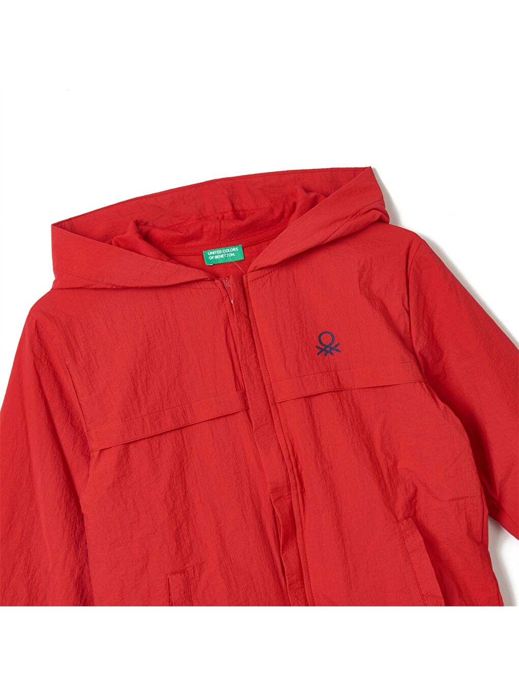 Kırmızı Kapüşonlu Uzun Kollu Erkek Çocuk Yağmurluk-1