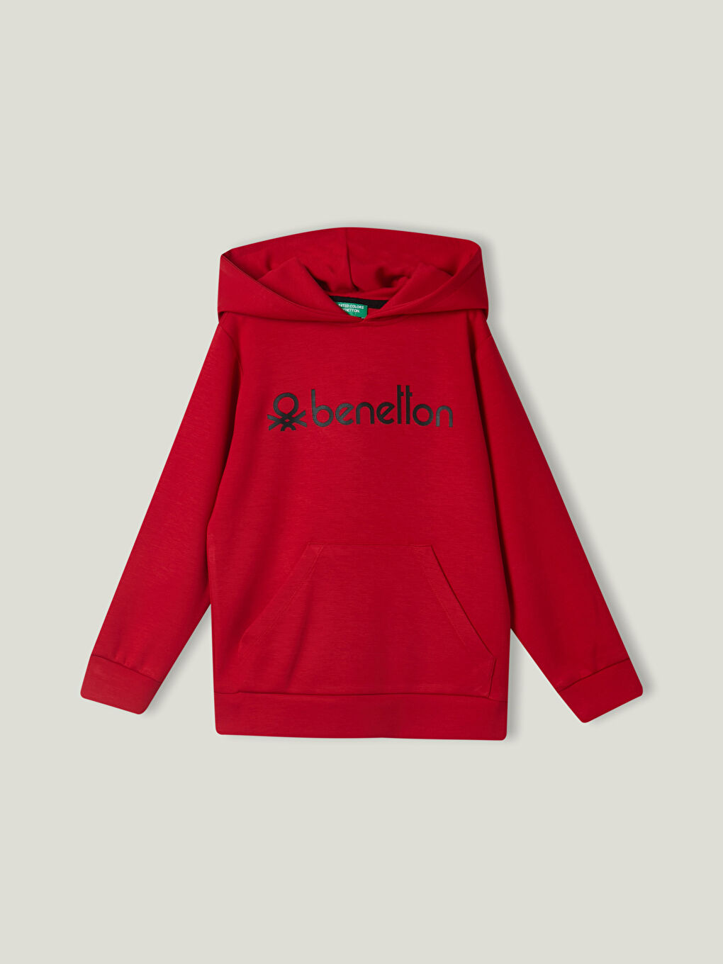 United Colors Of Benetton Kırmızı Kapüşonlu Baskılı Uzun Kollu Kız Çocuk Sweatshirt