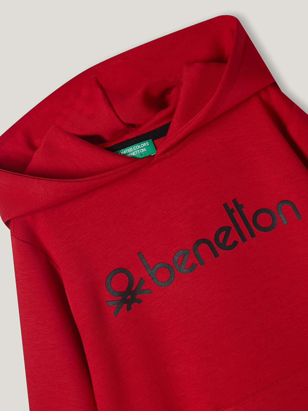 United Colors Of Benetton Kırmızı Kapüşonlu Baskılı Uzun Kollu Kız Çocuk Sweatshirt - 1