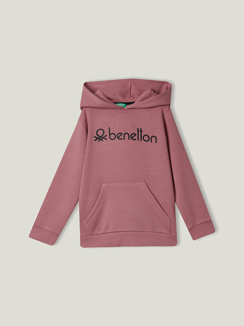 Pembe Kapüşonlu Baskılı Uzun Kollu Kız Çocuk Sweatshirt
