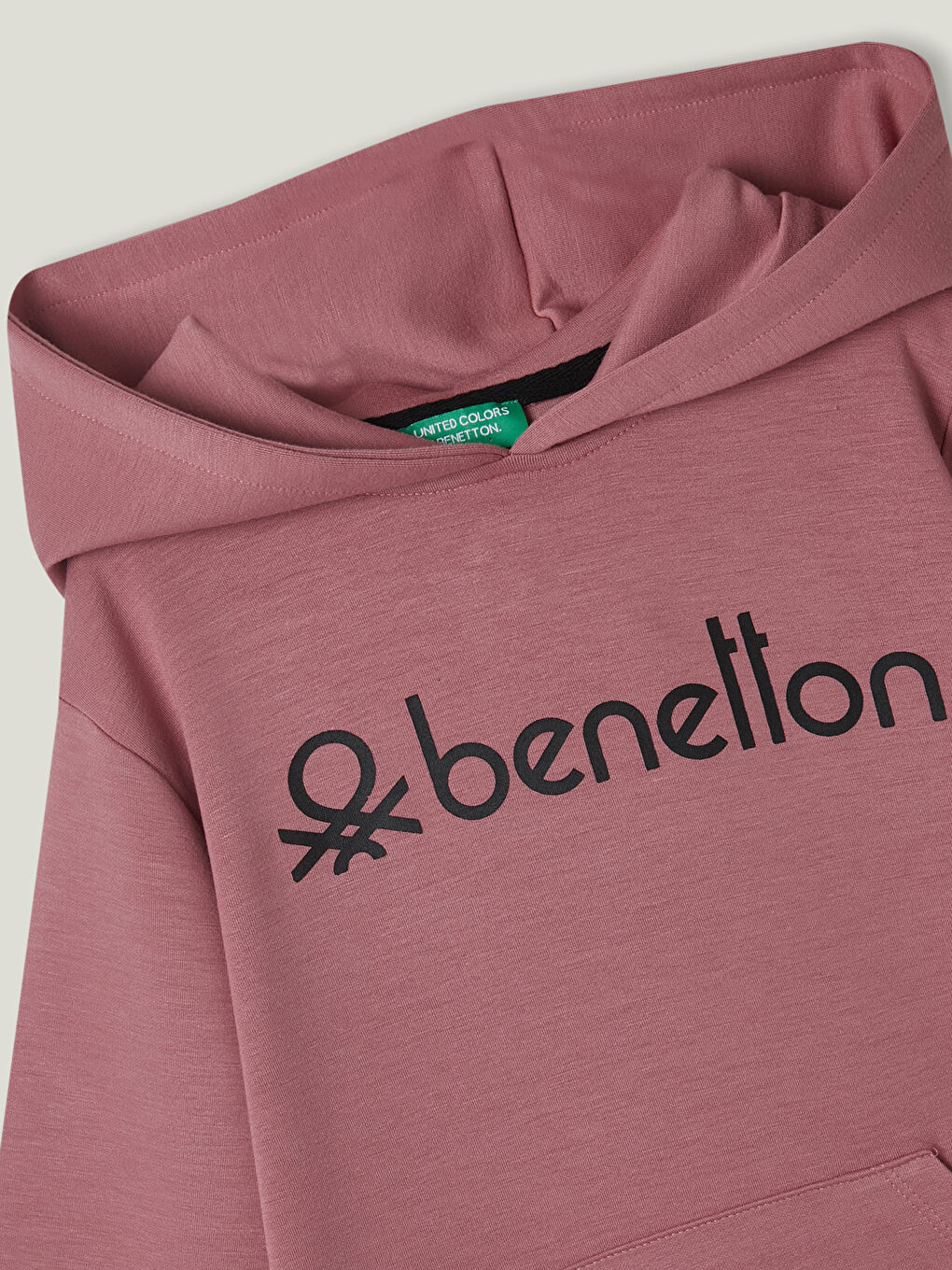 Pembe Kapüşonlu Baskılı Uzun Kollu Kız Çocuk Sweatshirt-1