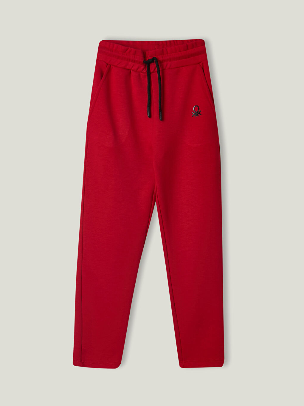 Kırmızı Beli Lastikli Baskılı Kız Çocuk Eşofman Altı