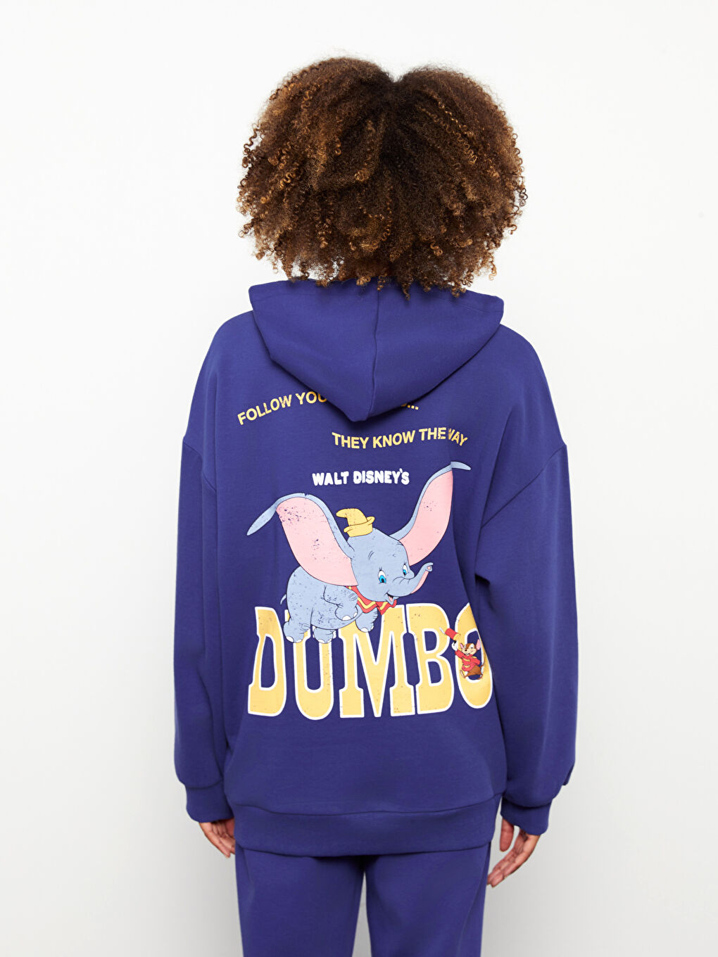 LCW Vision Hooded Dumbo Printed Women's Thick Sweatshirt -W2IL03Z8-HLY