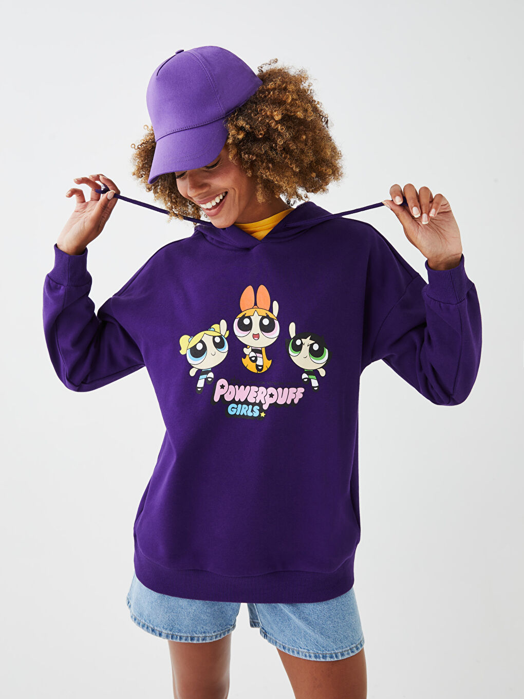 Sweatshirt à Capuche Épais Imprimé Les Super-Filles pour Femmes-1