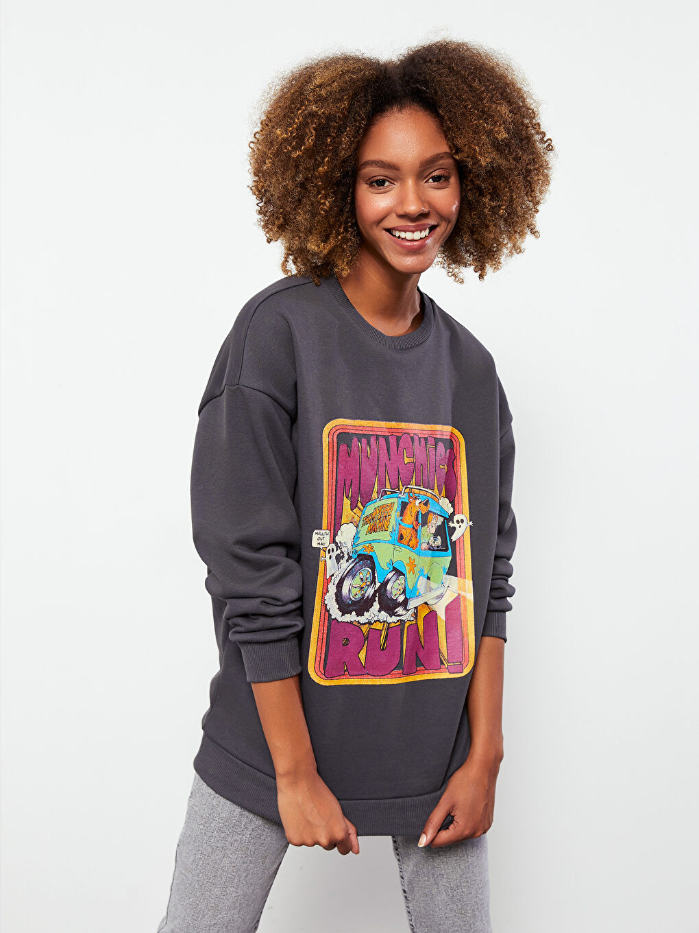 LCW Vision Crew Neck Scooby Doo Printed Women's Thick Sweatshirt -W2IL09Z8-HEF