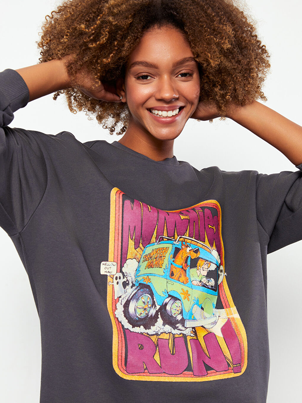 LCW Vision Crew Neck Scooby Doo Printed Women's Thick Sweatshirt -W2IL09Z8-HEF