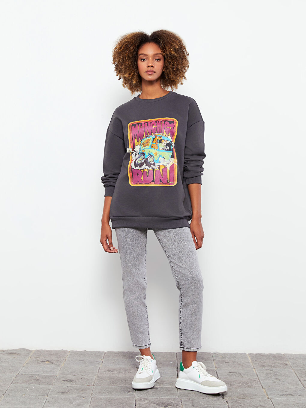 LCW Vision Crew Neck Scooby Doo Printed Women's Thick Sweatshirt -W2IL09Z8-HEF
