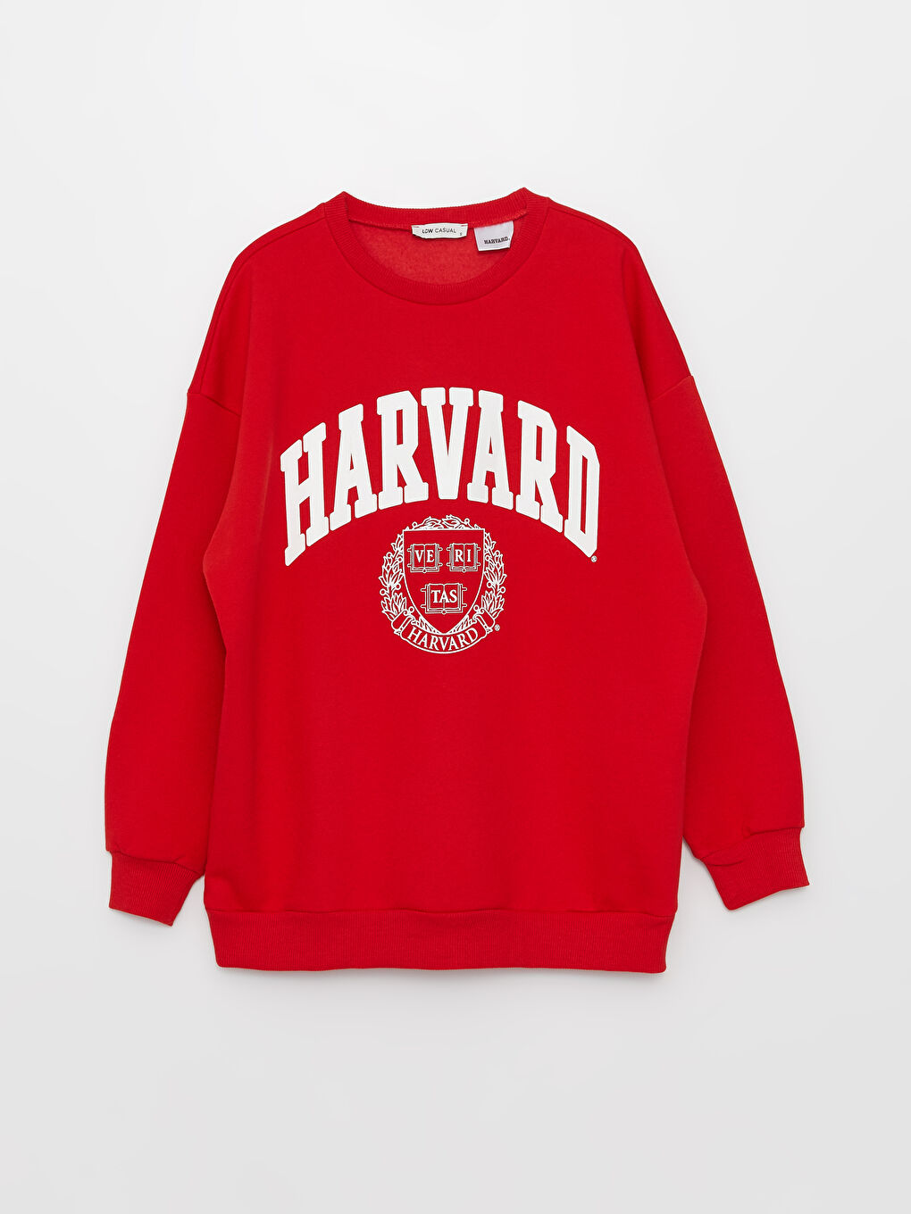 LCW Vision Kırmızı Bisiklet Yaka Harvard Baskılı Kadın Kalın Sweatshirt - 5